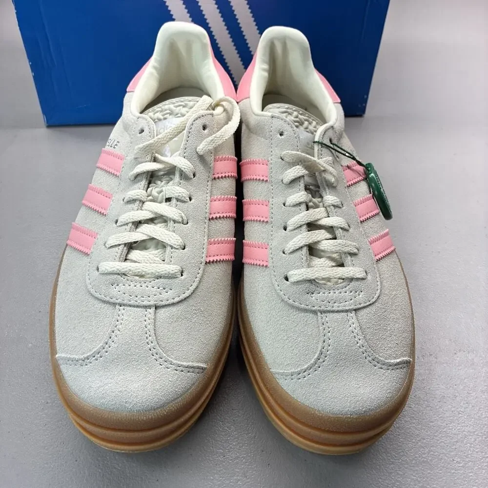 Adidas Gazelle Bold J Beige Semi Pink Spark GS Sneakers JQ7409 Size 6 Youth